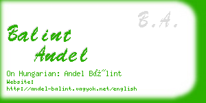 balint andel business card